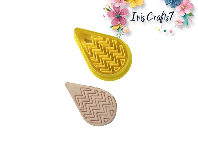 Drop 2 Polymer Clay Cutter - Handmade Earrings - Silver Clay