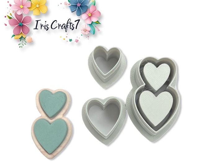 Love Twice Polymer Clay Cutters for Valentine Earrings Jewelry Tool