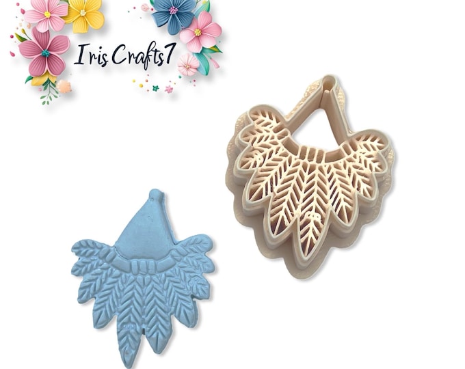 Clay Cutter Bohemian Feather Design for Crafts DIY Projects, Polymer Clay Tool, Handmade Jewelry Making Mold