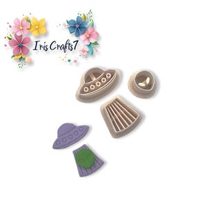 UFO Alien Polymer Clay Cutter Set – Sci-Fi Earring Tools – Handmade Jewelry Supplies for Crafters