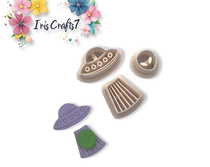 UFO with Alien Polymer Clay Cutter - Earring Making