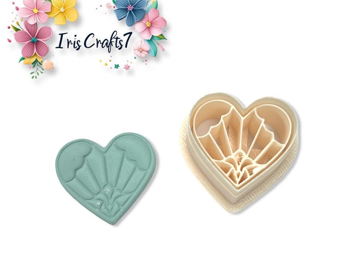 Art Deco Heart Polymer Clay Cutter | Valentine Earring Shape | Craft Tool