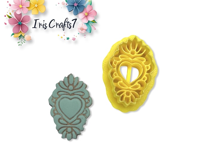 Decorative Heart Flower No 1 Polymer Clay Cutter for Earrings Jewelry Tool