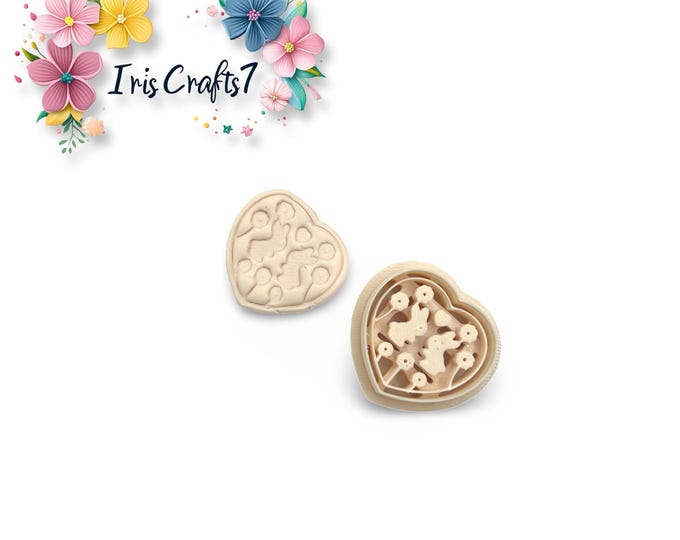 Lovers Bunnies Polymer Clay Cutters - Earring Making - Ceramic Tools