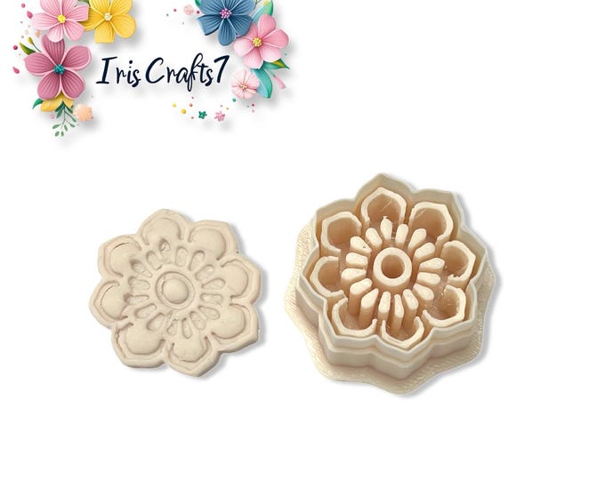 Flower No. 55 Polymer Clay Cutter, Floral Tool, Earring DIY, Spring Craft