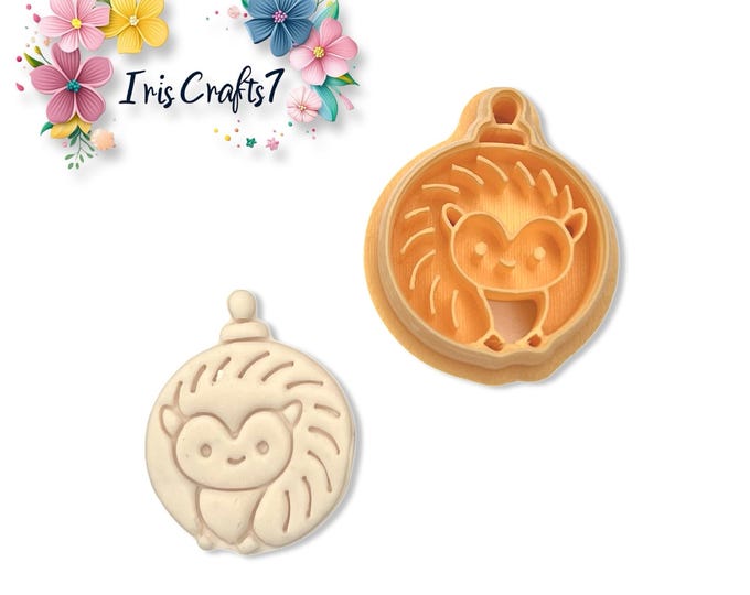 Christmas Hedgehog Ornament Polymer Clay Cutter for Earrings and Jewellery Making