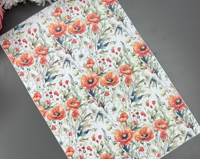 Poppy 2 flowers image transfer paper_ Clay tools_ Earring making_ Magic transfer paper