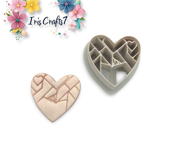 Mosaic Heart Polymer Clay Cutters Valentine Earrings Jewelry Tool