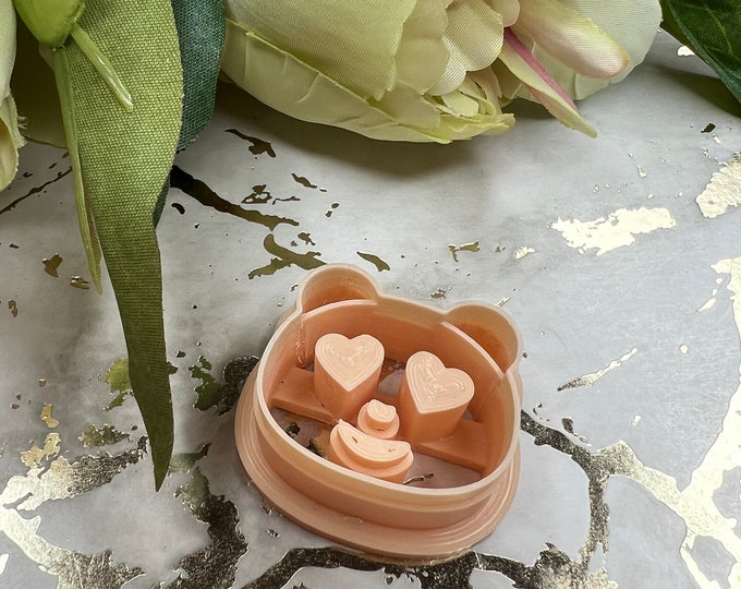 Panda Valentine polymer clay cutter