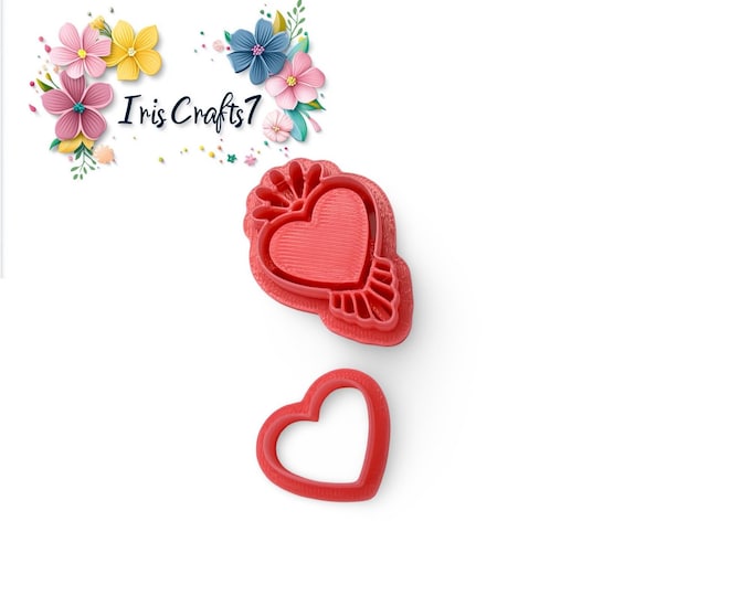 Sacred Heart 3 Polymer Clay Cutter - Ceramic tools - Earrings Making