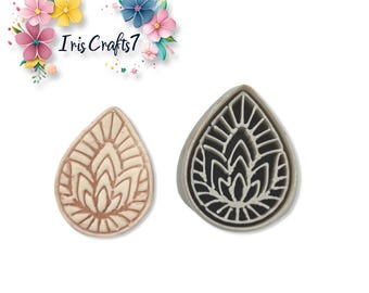 Teardrop Floral Mandala Polymer Clay Cutter Earrings Jewelry Tool