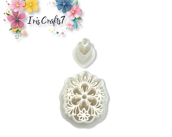 Floral Pendant Polymer Clay Cutters Heart Charm Earrings Jewelry Tool