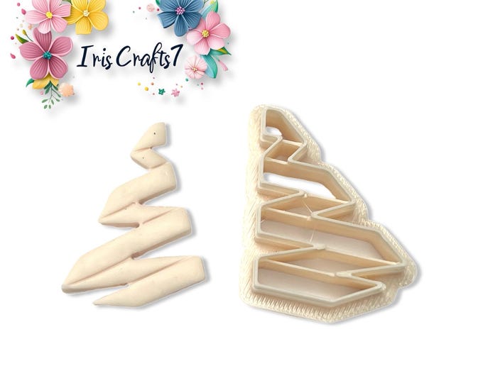 Unusual Christmas Tree Polymer Clay Cutter | Holiday Xmas Craft Tool | Modern Shape for Jewelry