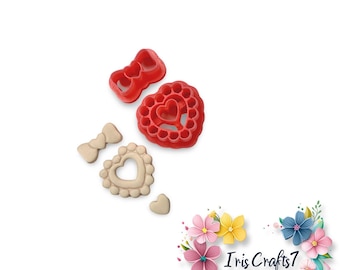 Heart Pearl Design Polymer Clay Cutter for Valentine Earrings Jewelry Tool
