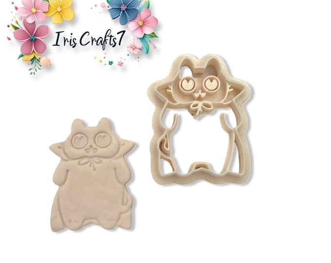 Vampire Cat Polymer Clay Cutter – Halloween Earring Tool – Cute Spooky Kitty Clay Cutter for DIY Jewellery Crafts