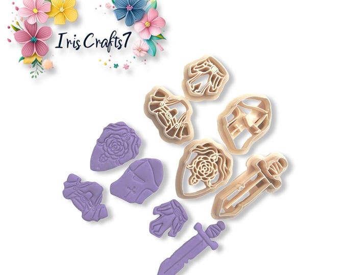 Knight Pack Polymer Clay Cutters - Earring Making - Sward - Helmet - Shield - Armor