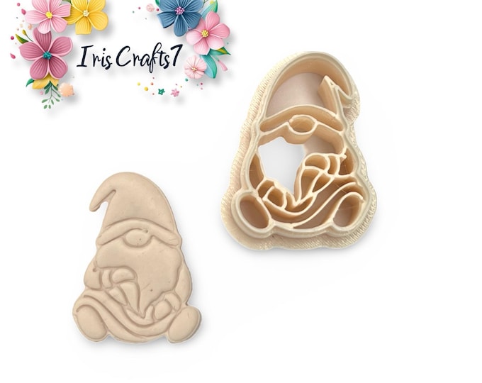Clay Cutters Bearded Gnome – Cute Christmas Earring Making Tools, Festive Polymer Clay Cutters for Handmade Jewellery & Crafts