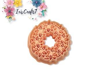 Polymer Clay Cutters Poinsettia Wreath – Holiday Tools for Handmade Earrings