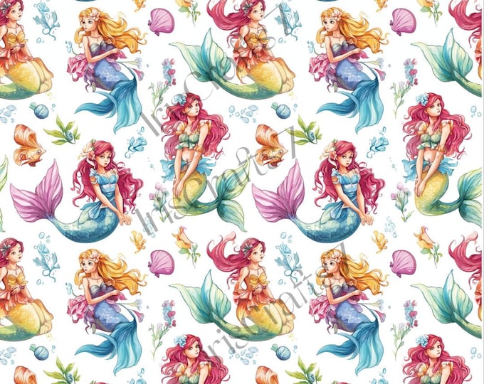 Mermaid Image Transfer Paper for Clay Earrings - Water Soluble Craft Paper