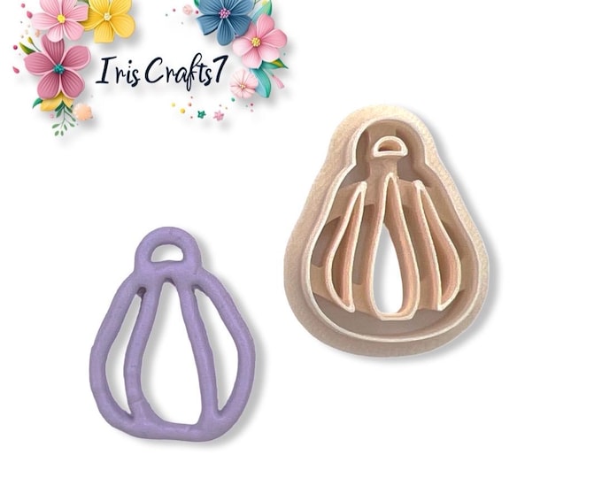 Pumpkin Outline 4 Polymer Clay Cutter - Ceramic Tools - Fall Earrings