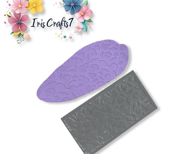 Seashells 1 polymer clay rubber texture mat - Silver Clay Tools