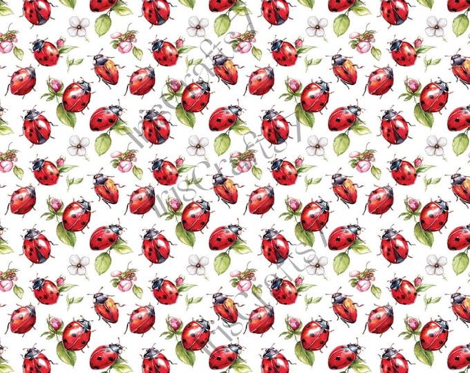 Ladybug image transfer paper_ Earring making_ Magic transfer paper_ Water soluble paper