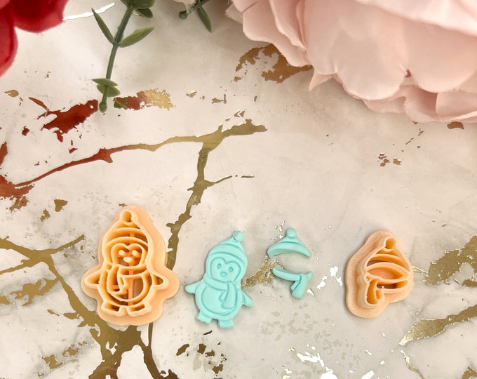 Clay cutters Penguin set| Polymer clay cutters| Ceramic tools| Christmas Earrings| Clay tools