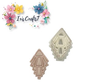 Art Deco 3 Polymer Clay Cutter - Silver Clay -  Ceramic Tools
