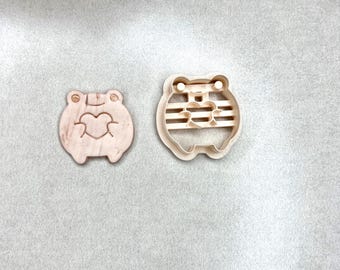 Frog with Heart Polymer Clay Cutter - Valentine's Earrings - Handmade Jewellery