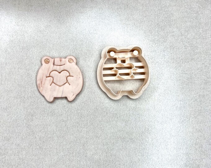 Frog with Heart Polymer Clay Cutter - Valentine's Earrings - Handmade Jewellery