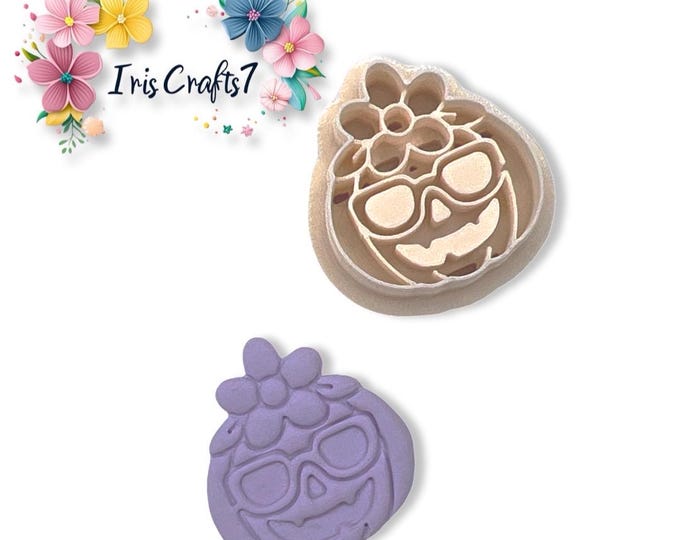 Pumpkin with Sunglasses Polymer Clay Cutter - Earrings Tools