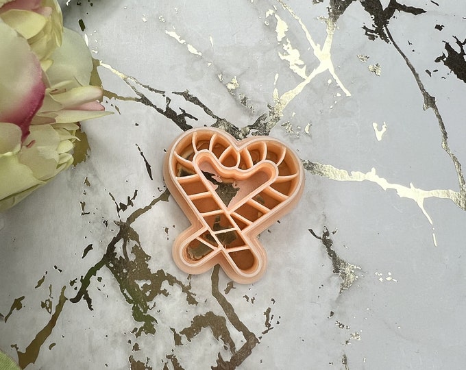 Christmas candy heart polymer clay cutters / earrings cutters