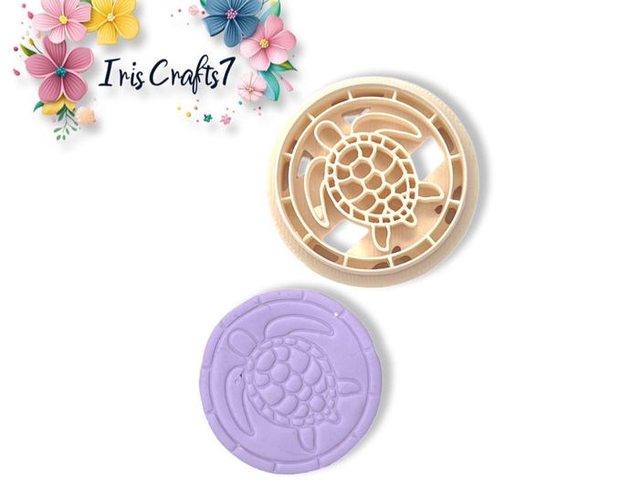Turtle in a Circle Polymer Clay Cutter for Earring Making