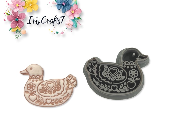 Valentine Folk Art Duck Polymer Clay Cutter Earrings Jewelry Tool