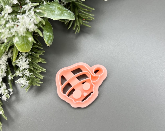 Christmas Skull 2 Polymer Clay Cutter - Perfect for DIY Crafts and Gifts - Christmas Jewellery