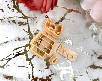 Clay cutters Christmas Dog set| Christmas earrings| Polymer clay cutters| Ceramic tools