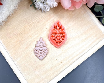 Sacred Heart 3 Polymer Clay Cutters - Valentine's Earrings - Ceramic Tools