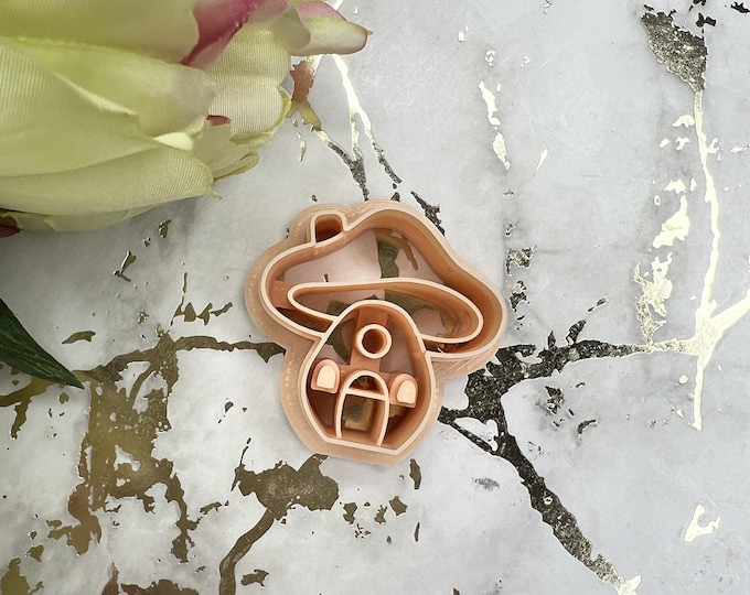 Mushroom house polymer clay cutter