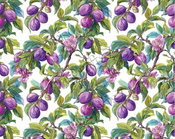 Plums Image Transfer Paper for Clay Earring Making - Water Soluble Paper