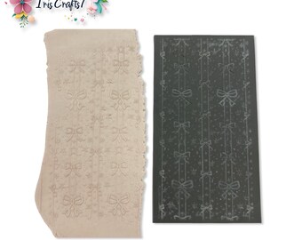 Bows and Stripes Rubber Texture Mat Polymer Clay Embossing Sheet