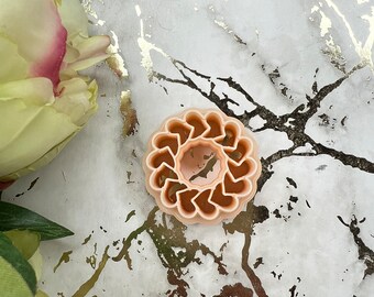 Valentine wreath polymer clay cutter
