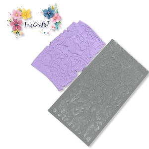 Floral 1 Polymer Clay Rubber Texture Mat – Embossing Sheet for Clay Jewellery, Earring Making, Pottery and DIY Crafts
