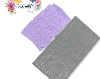 Floral Polymer Clay Texture Mat - Rubber Impression Sheet (5x10cm)