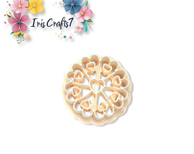 Hearts and Flower Polymer Clay Cutter | Floral Earring Shape Tool | Craft Tool