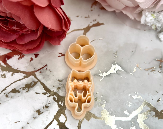 Clay cutters Cat with Balloons| Ceramic tools| Earring making| Polymer clay cutters| Silver clay