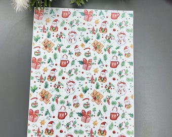 Christmas 16 Transfer Paper for Polymer Clay - Festive Holiday Designs
