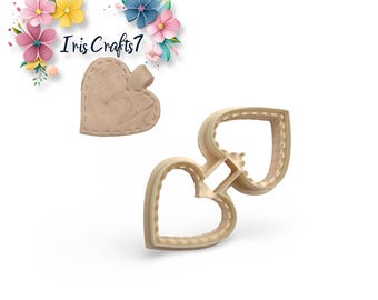Stitch Keychain Clay Cutter Heart - Polymer Clay Craft Tool for DIY Keyring Making & Cute Accessories