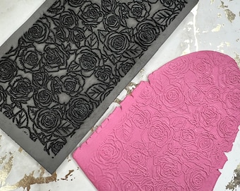 Clay texture mat Roses| Polymer clay tools| Ceramic tools| Jewellery tools