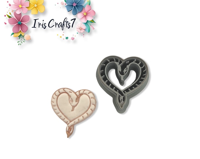 Heart Snake Polymer Clay Cutter for Statement Earrings Jewelry