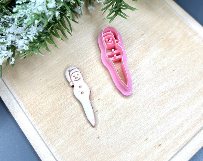 Handmade Earrings Icicle Snowman Polymer Clay Cutters Christmas Jewellery Ceramic Tools Unique Holiday Gift